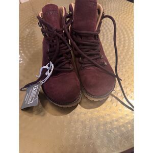 Birkenstock SZ 37 US 6, 6.5 Jackson Boots Hiking Burgundy Suede Leather NEW
